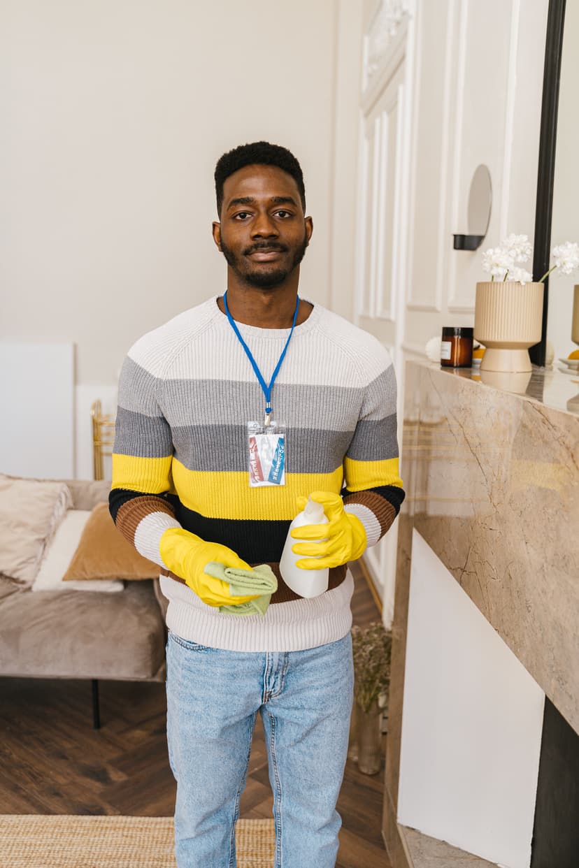 Team member cleaning
